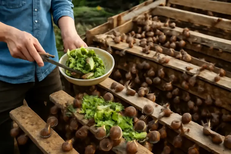 Come nutrire correttamente le lumache da allevamento: l’alimentazione che accelera la crescita